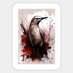 Brown Noddy Bird Painting Sticker